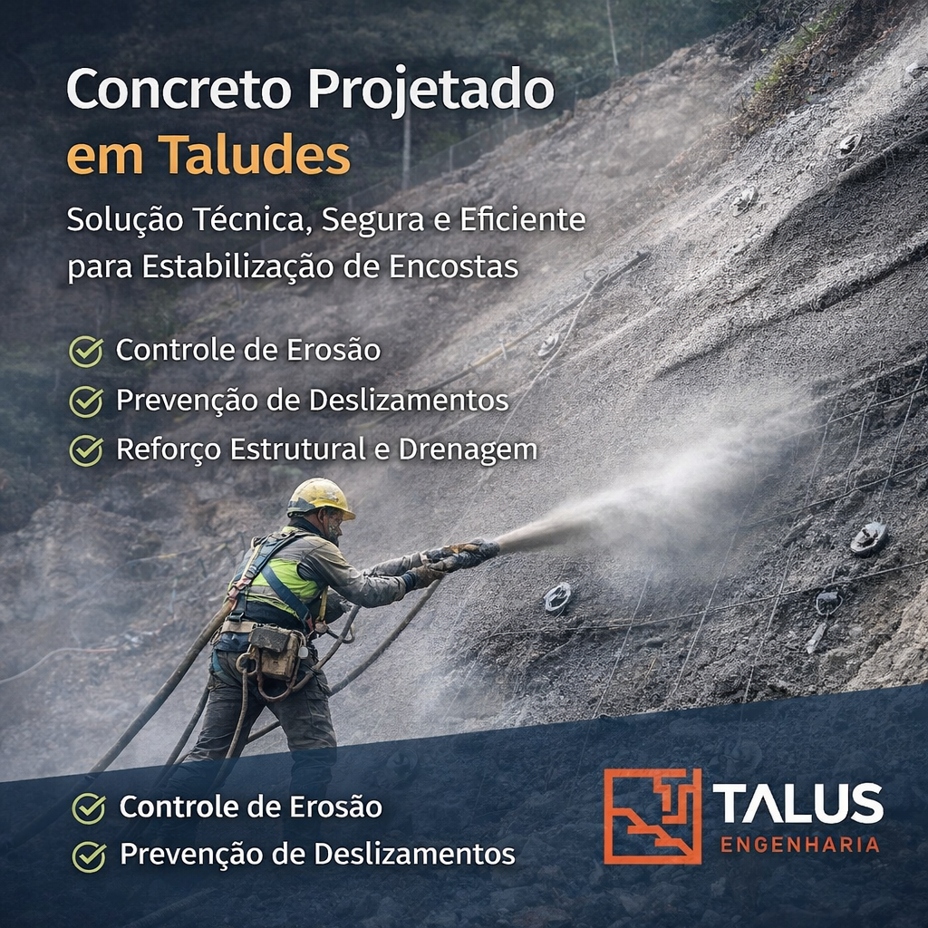 Concreto Projetado em Taludes Solução Técnica, Segura e Eficiente para Estabilização de Encostas - Talus Engenharia
