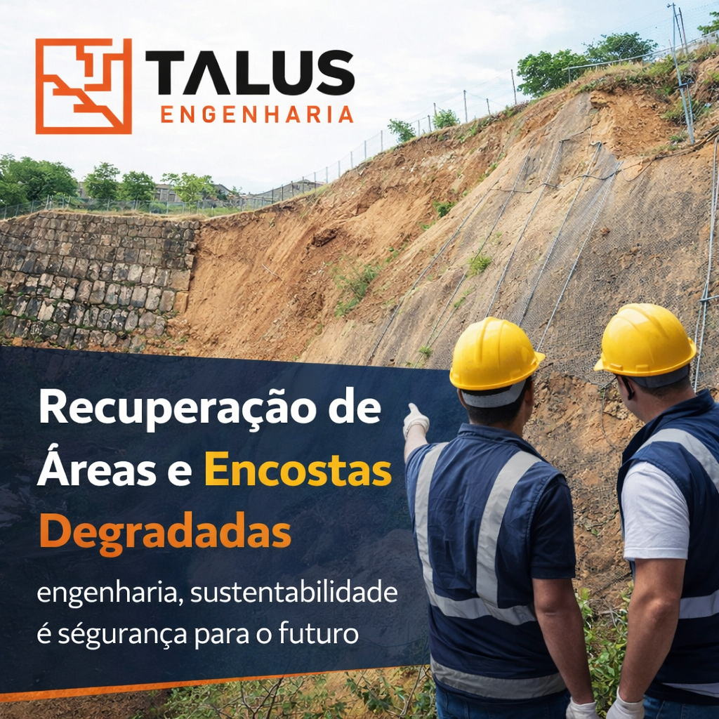 Recuperação de Áreas e Encostas Degradadas engenharia, sustentabilidade e segurança para o futuro - Talus Engenharia