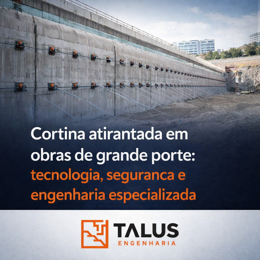 Cortina atirantada em obras de grande porte tecnologia, segurança e engenharia especializada - Talus Engenharia